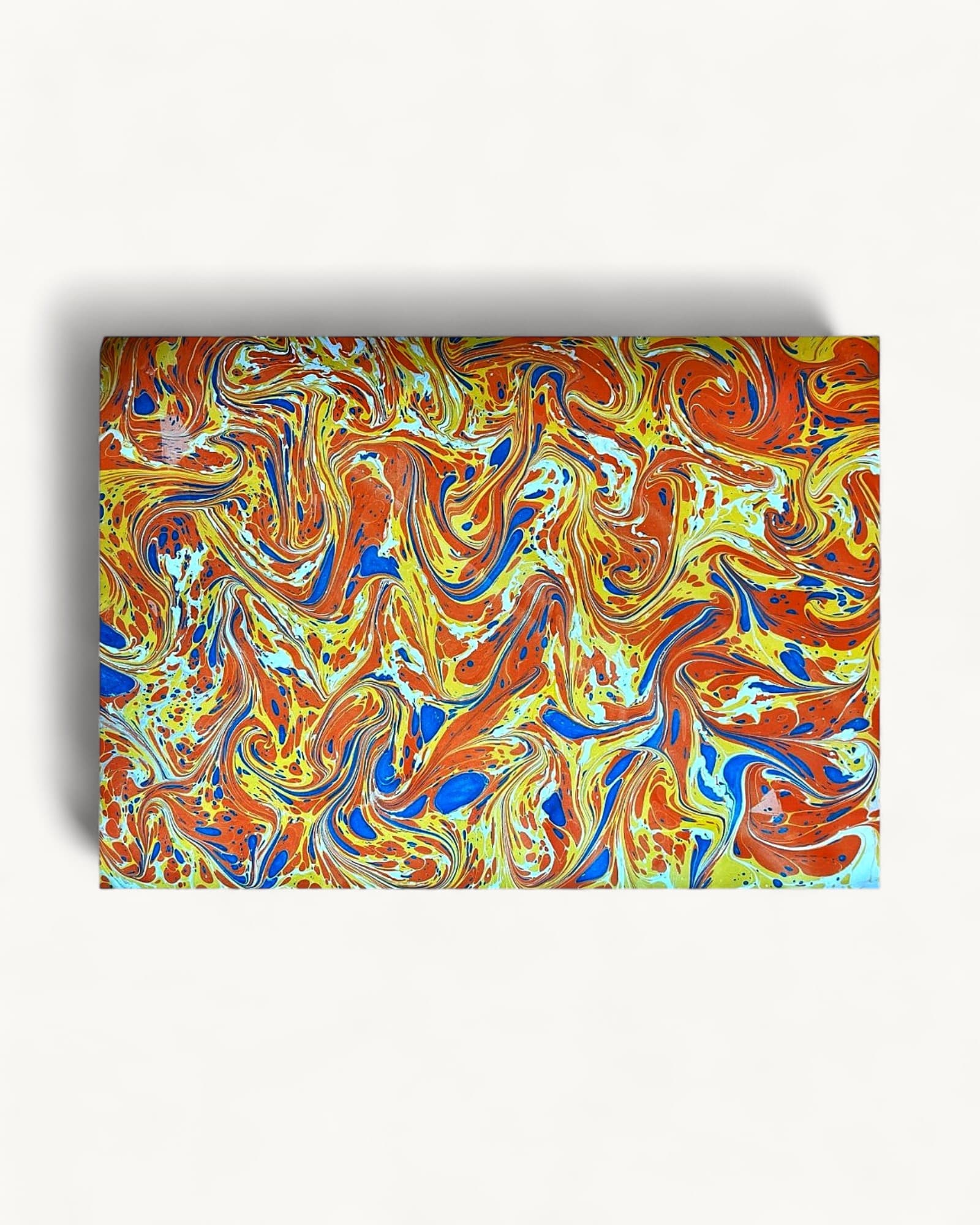 Hand Marbled Paper · Large · Orange Confetti