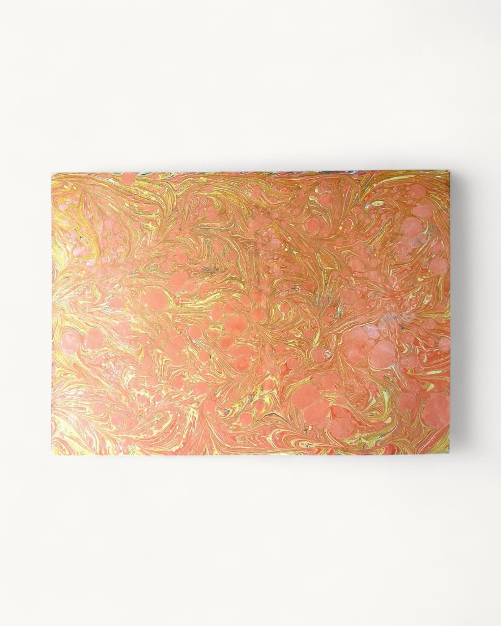 Hand Marbled Paper · A3 · Soft Peach