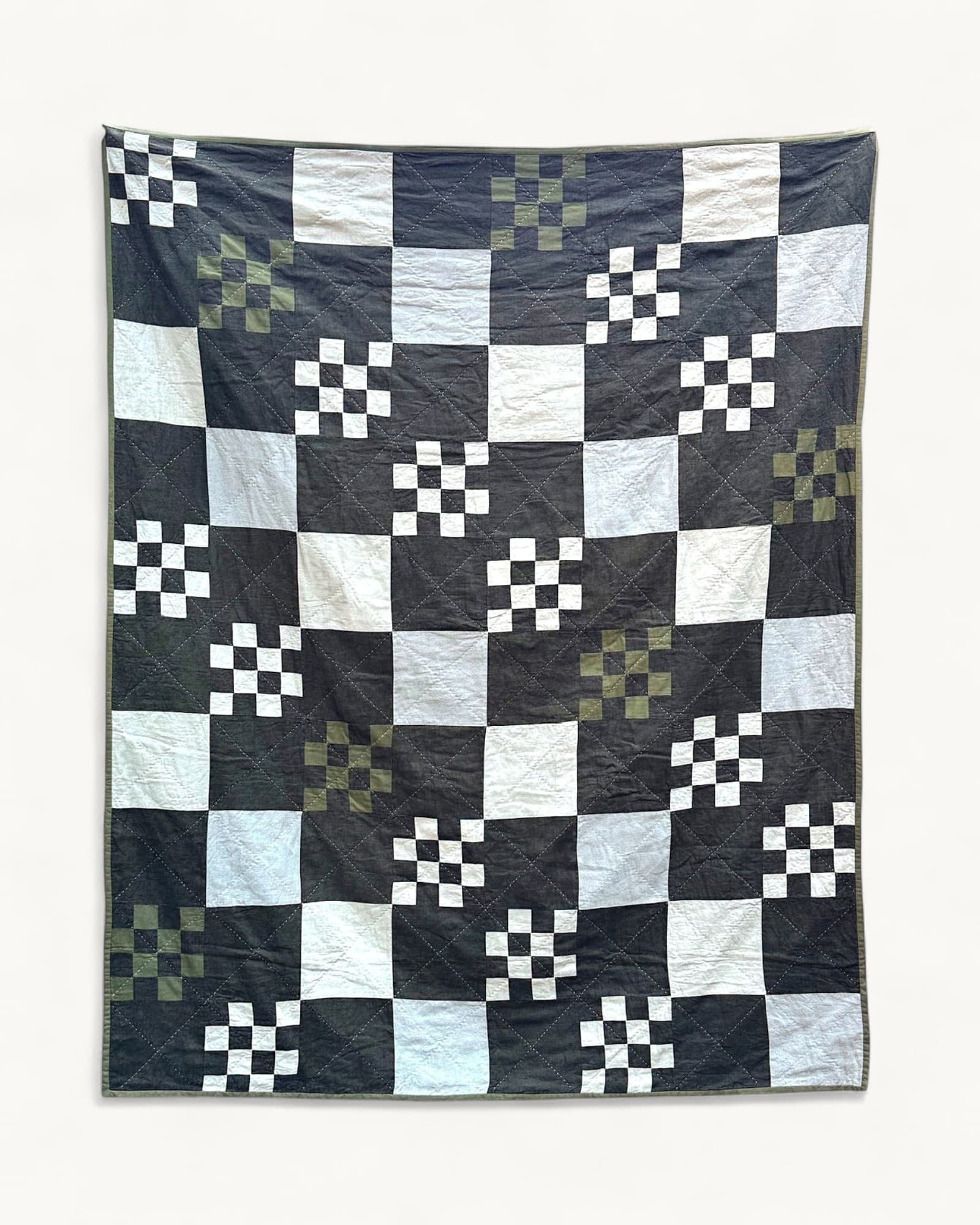 Large Checkerboard Bed Quilt