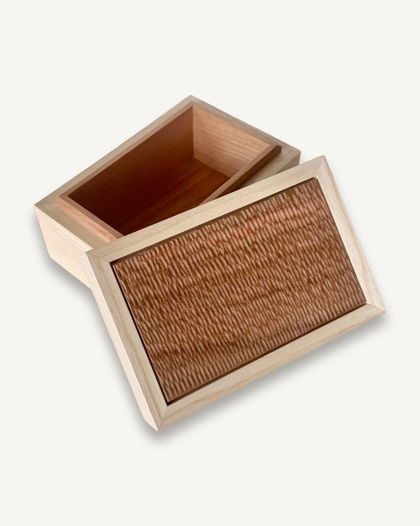 Ash & Cherry hand carved box