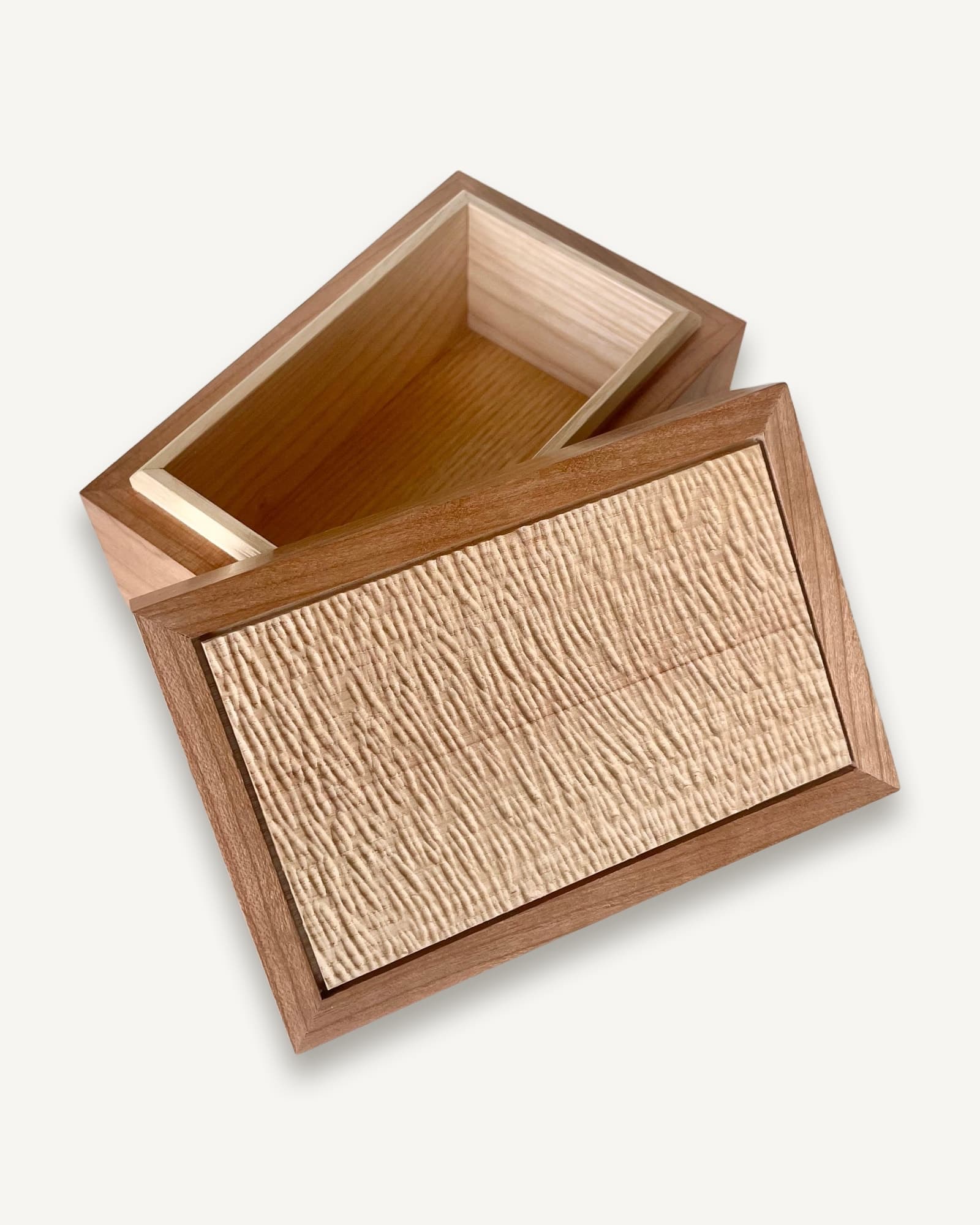 Cherry & ash hand carved box