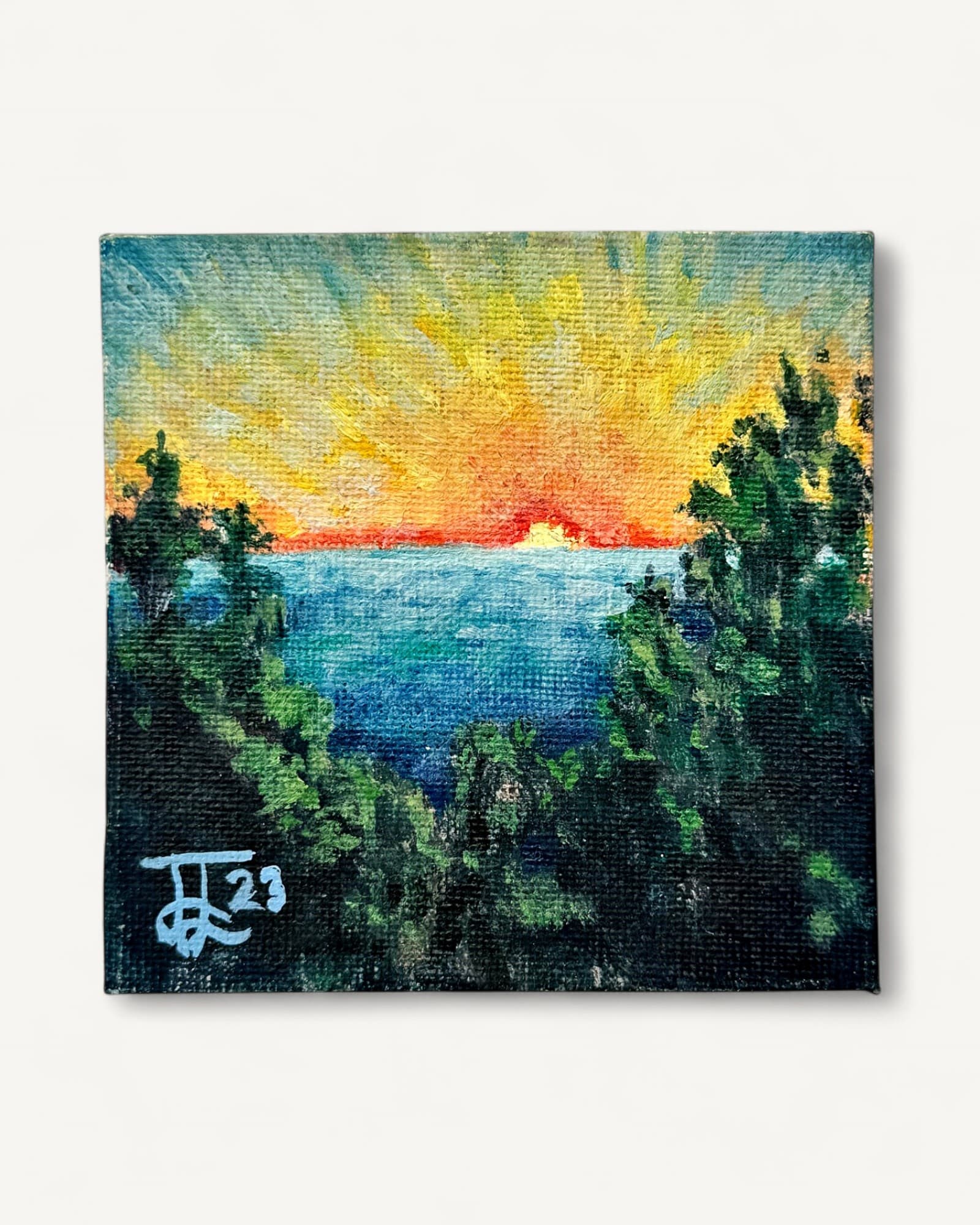 Richmond Park: Miniature Oil Painting
