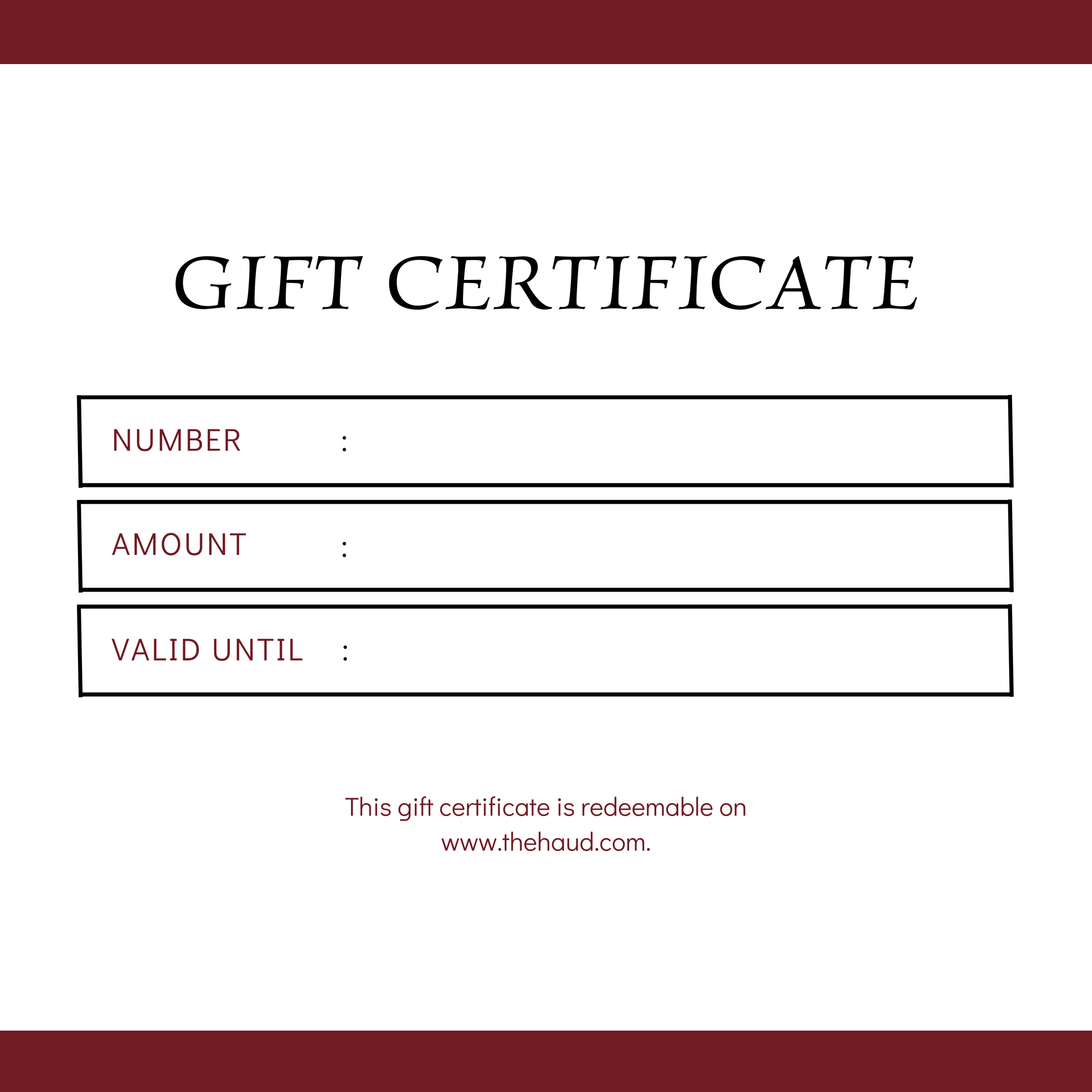 The Haud gift card