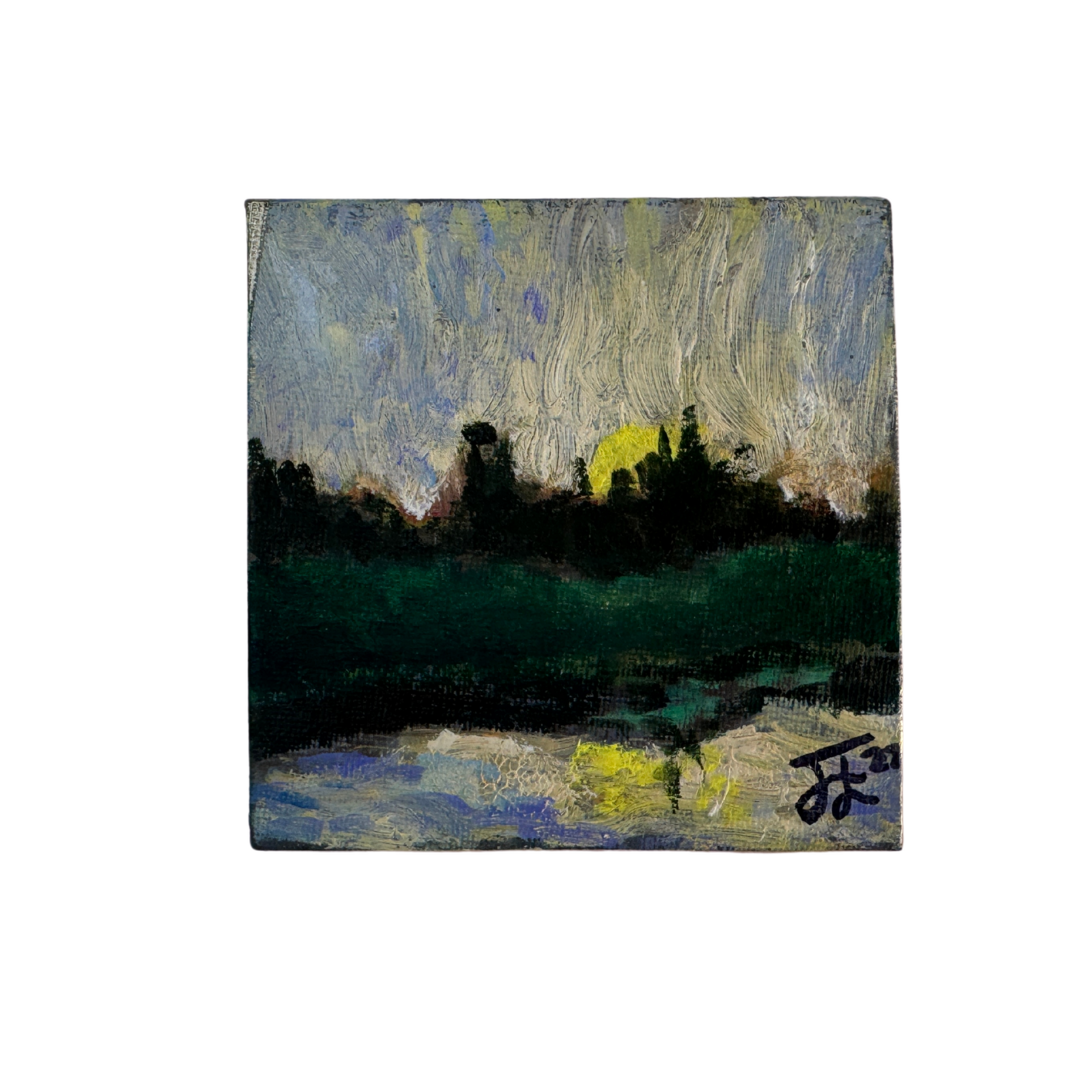 Sunset in Kingston: Miniature Oil Painting