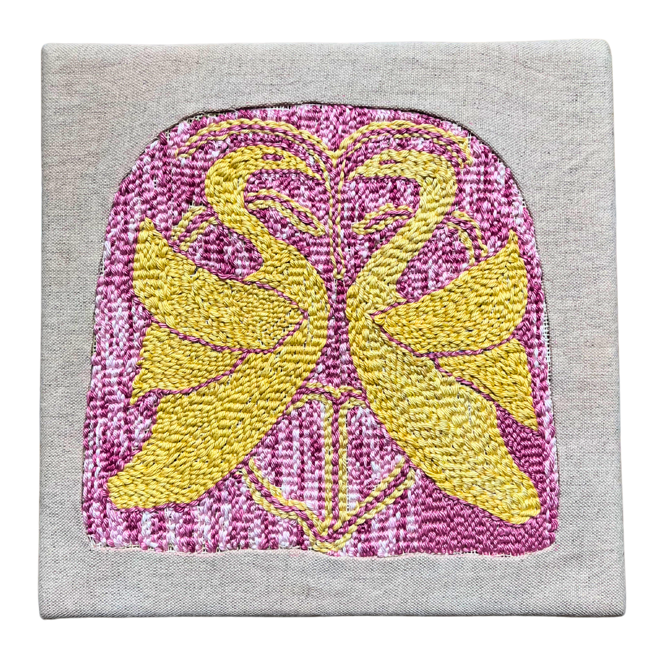 The Swans' Return: Embroidery on Canvas