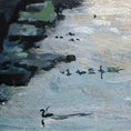 Load image into Gallery viewer, Abstract painting with textured surface and black brush strokes
