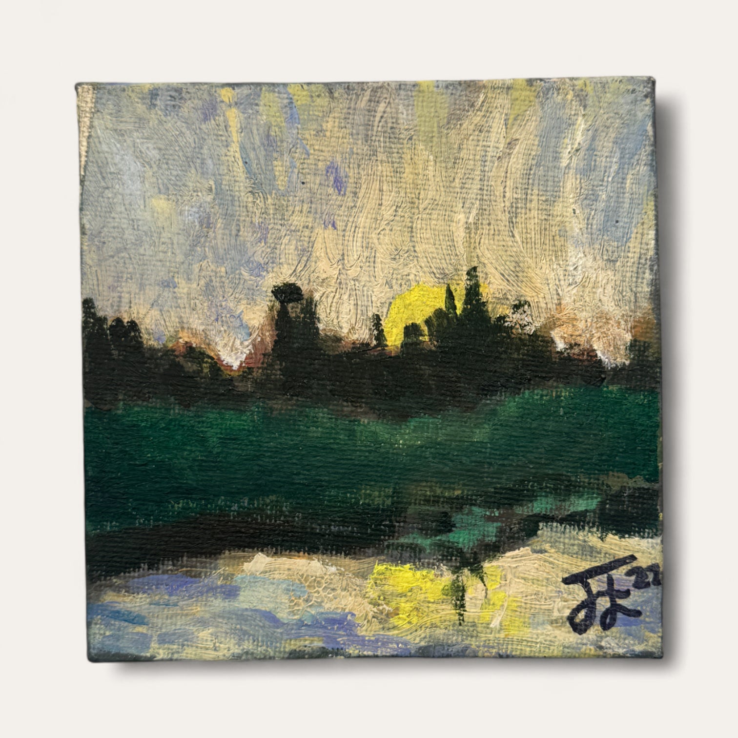 Sunset in Kingston: Miniature Oil Painting