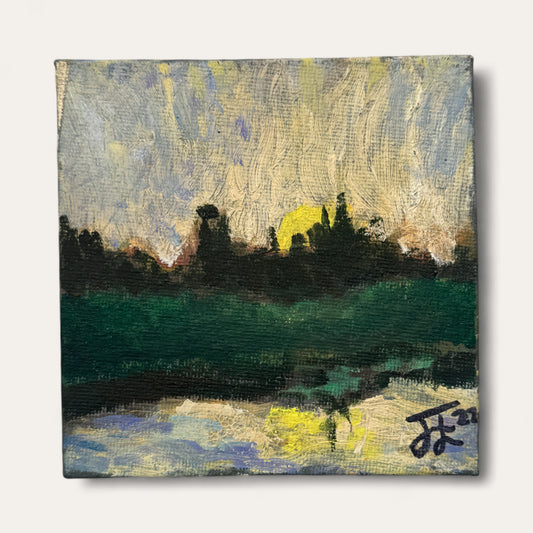 Sunset in Kingston: Miniature Oil Painting