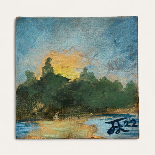 Sunset: Miniature Oil Painting