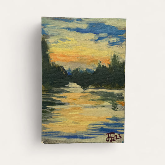 View of the Thames: Oil Painting