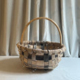 Load image into Gallery viewer, 16” Scottish Oak Swill Basket with peeled hazel handle

