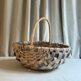 Load image into Gallery viewer, 16” Scottish Oak Swill Basket with peeled hazel handle
