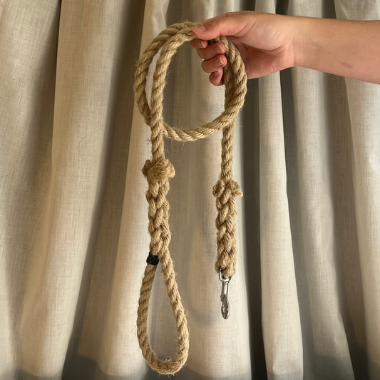 Handmade flax rope dog leash (made to order)
