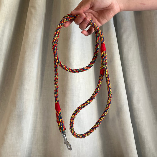 Handmade rainbow rope dog leash (made to order)