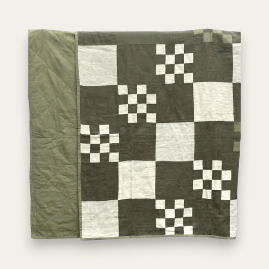 Large Checkerboard Bed Quilt