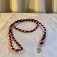 Load image into Gallery viewer, Handmade rope dog leash in red white and black (made to order)
