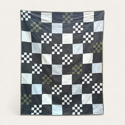 Large Checkerboard Bed Quilt