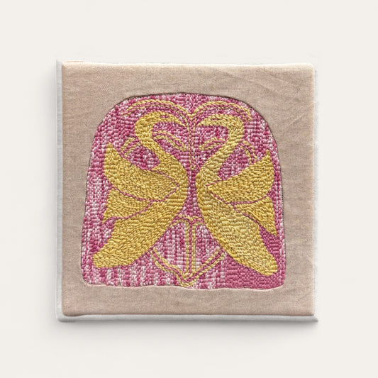 The Swans' Return: Embroidery on Canvas