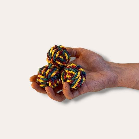 Handmade rope juggling balls set of 3 (made to order)