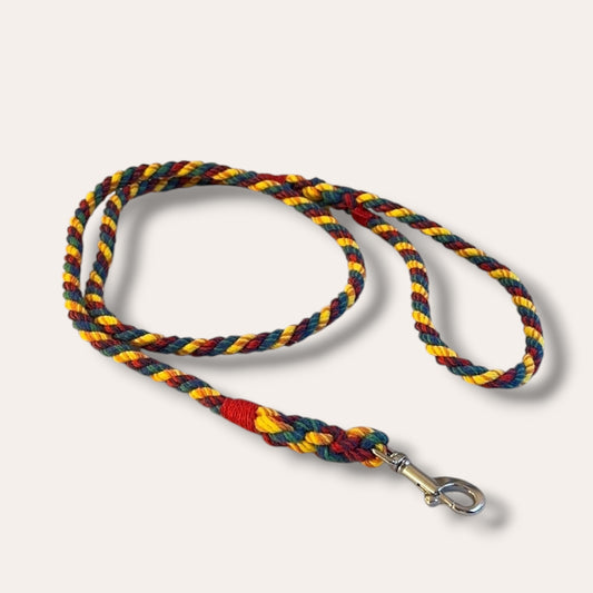 Handmade rope dog leash in rainbow - style 1 (made to order)