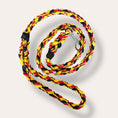 Load image into Gallery viewer, Handmade rope dog leash in red, yellow and black (made to order)
