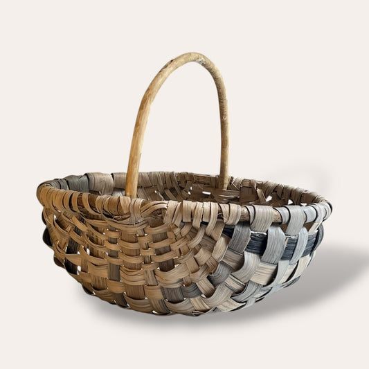 16” Scottish Oak Swill Basket with peeled hazel handle