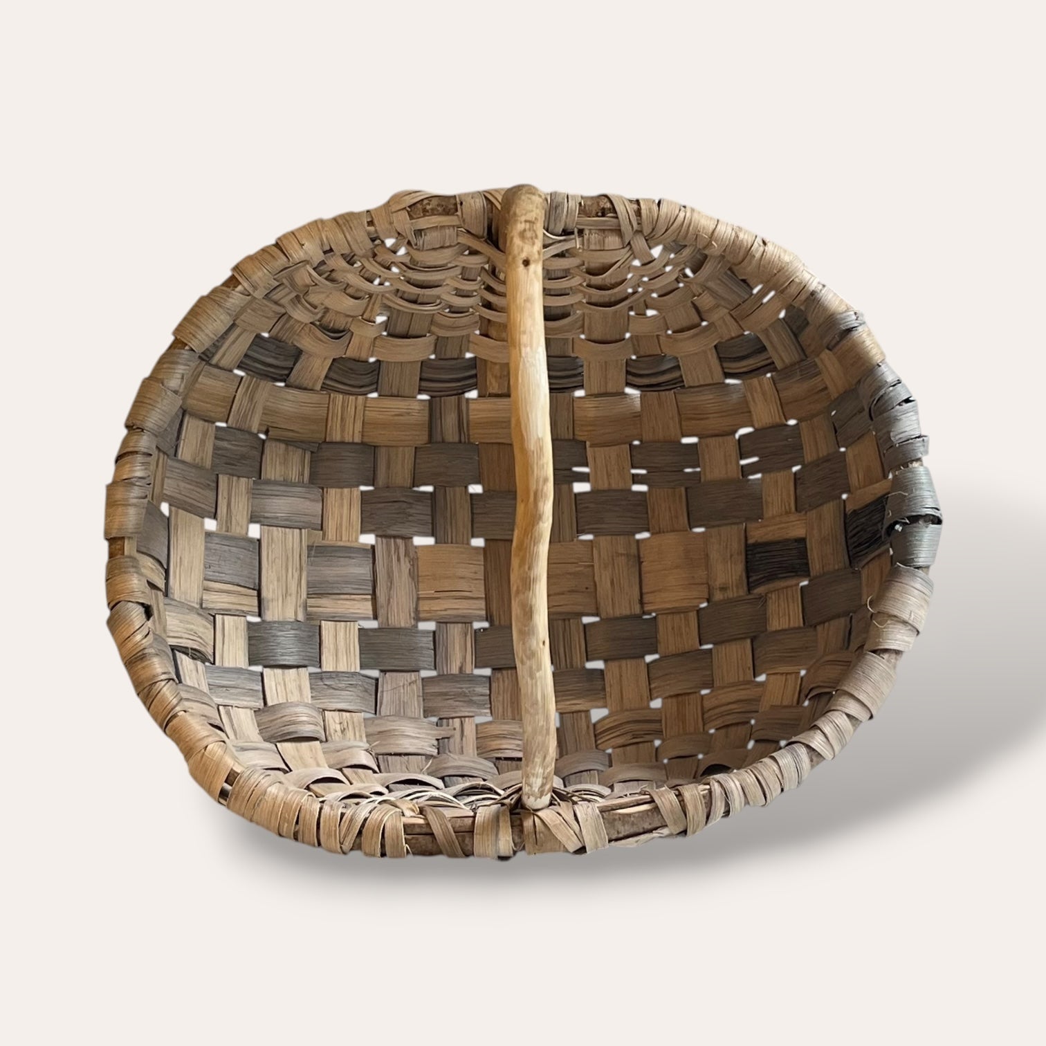 16” Scottish Oak Swill Basket with peeled hazel handle