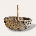 Load image into Gallery viewer, 16” Scottish Oak Swill Basket with peeled hazel handle
