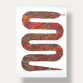 Load image into Gallery viewer, Hand Marbled Paper Snake Illustration Art
