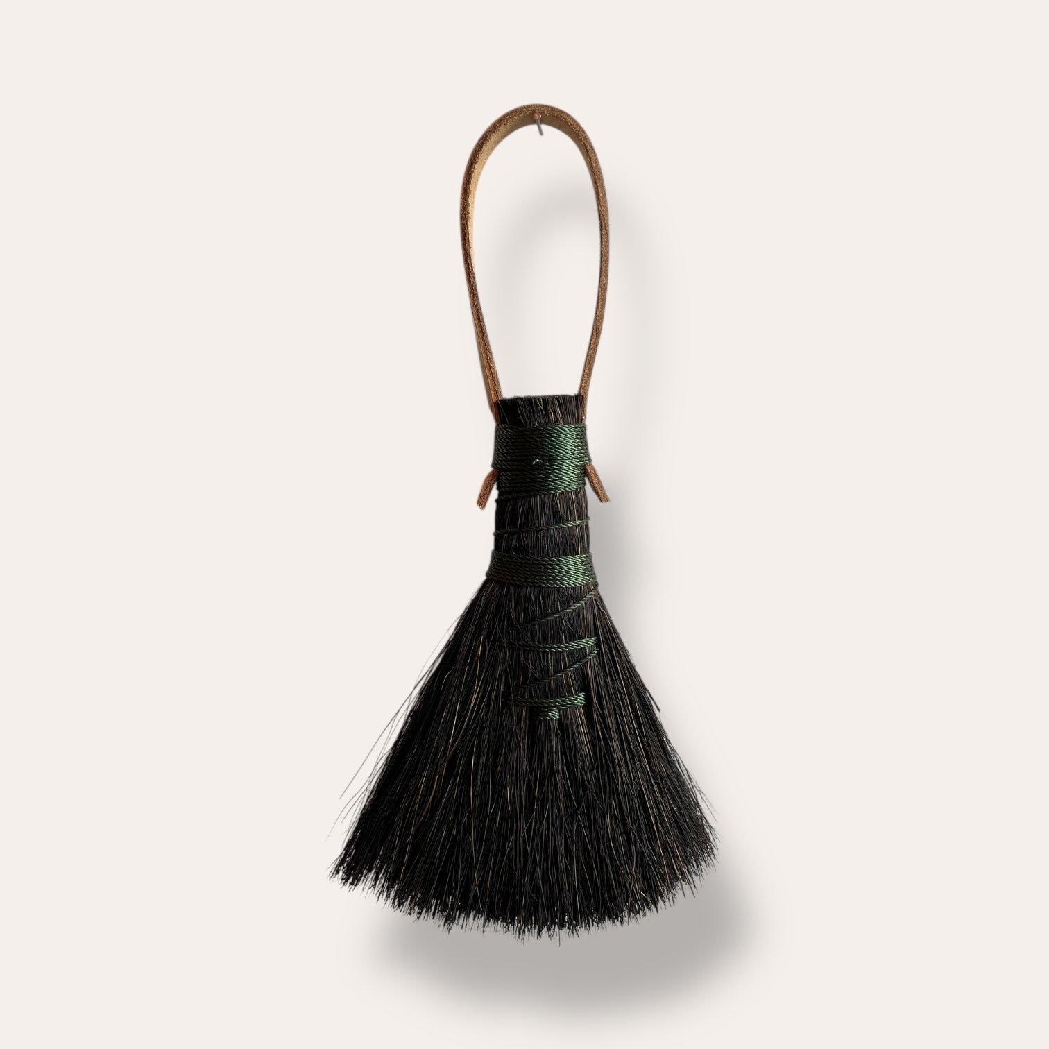 Handmade Arenga Bench Brush with Leather Handle and Oak Strip (made to order)